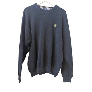 Stanley Blacker Mens XXL Knit Sweater Blue Blend Crest Logo Pullover Vintage